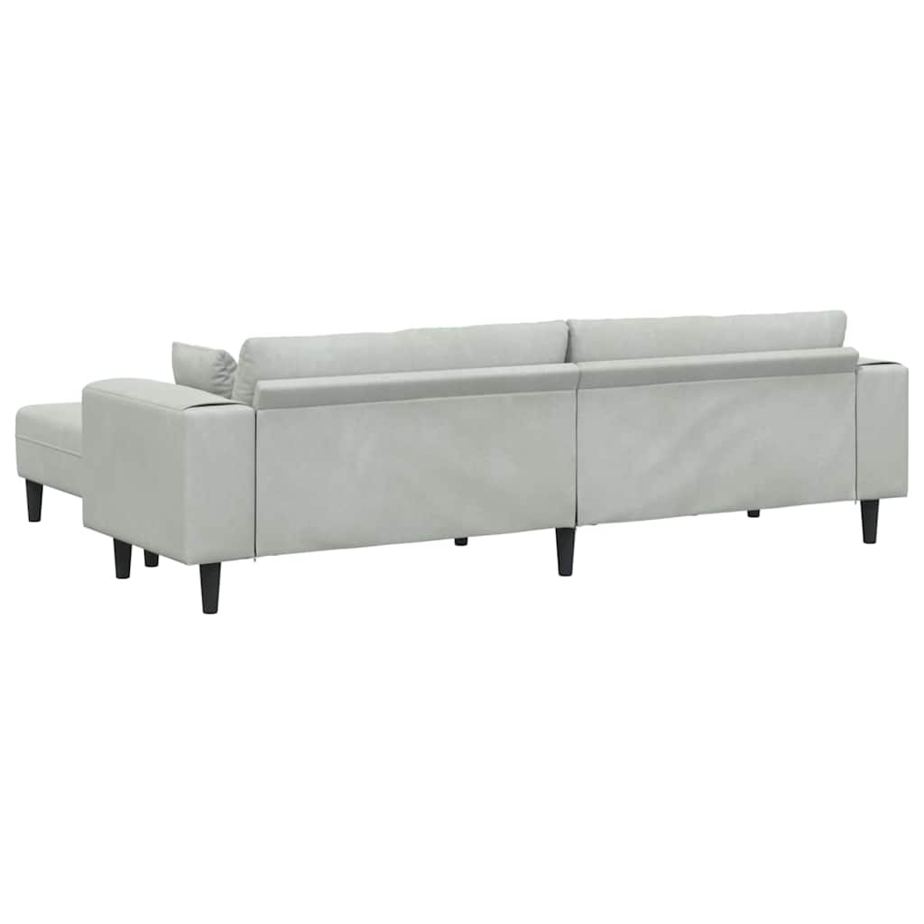 Velvet Sofa with Cushion 3 pcs Light Grey 208 cm Velvet